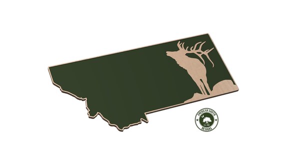 Montana with Elk - SVG