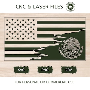 Tattered Corner Flag Mexico Flag - SVG -  CNC Laser File (Digital Download)
