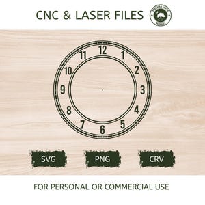 Uhrenbasis mit Zahlen - 1 - SVG - CNC Laser-Datei (Digitaler Download)