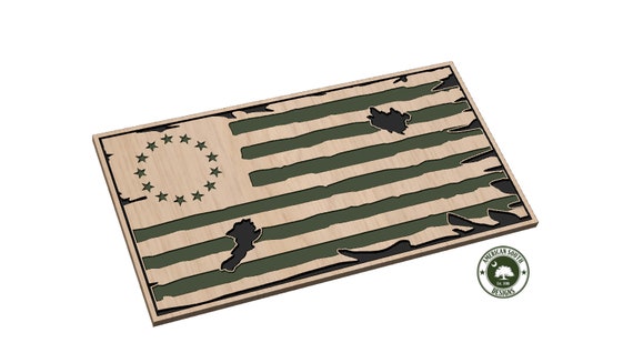 Tattered Flag Design 5  Betsy Ross  Distressed Stripes - SVG