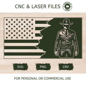 Tattered 3 Flag with Deputy Sheriff - SVG - Digital Download