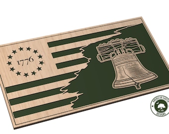 Tattered Betsy Ross 13 - Liberty Bell - SVG
