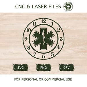 EMS Star of Life Clock - SVG -  CNC Laser File (Digital Download)