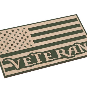 American Flag with Veteran Script - SVG - Digital Download
