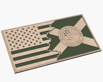 Tattered 3 Flag with Florida State Flag - SVG - Digital Download