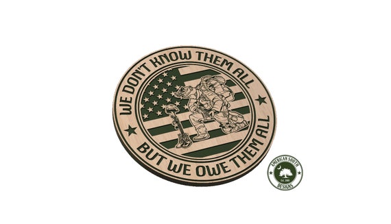 We Don't Know Them All - Flag with Detailed Kneeling Soldier - SVG
