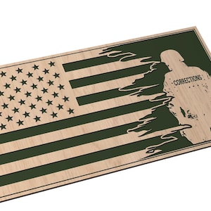 Tattered Flag with Corrections Officer - SVG - Digital Download