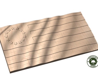 Gewellte Betsy-Ross-Flagge 3D Modell !!!STL Modell 11 - Digital Download