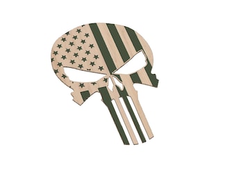 Punisher Skull American Flag - SVG