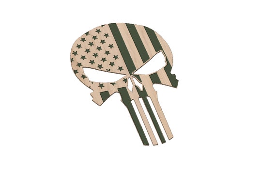 Punisher Skull American Flag - SVG