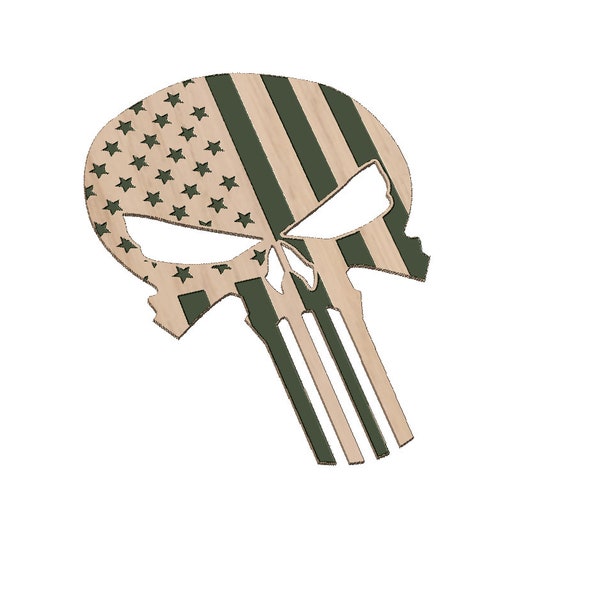 Punisher Skull American Flag - SVG