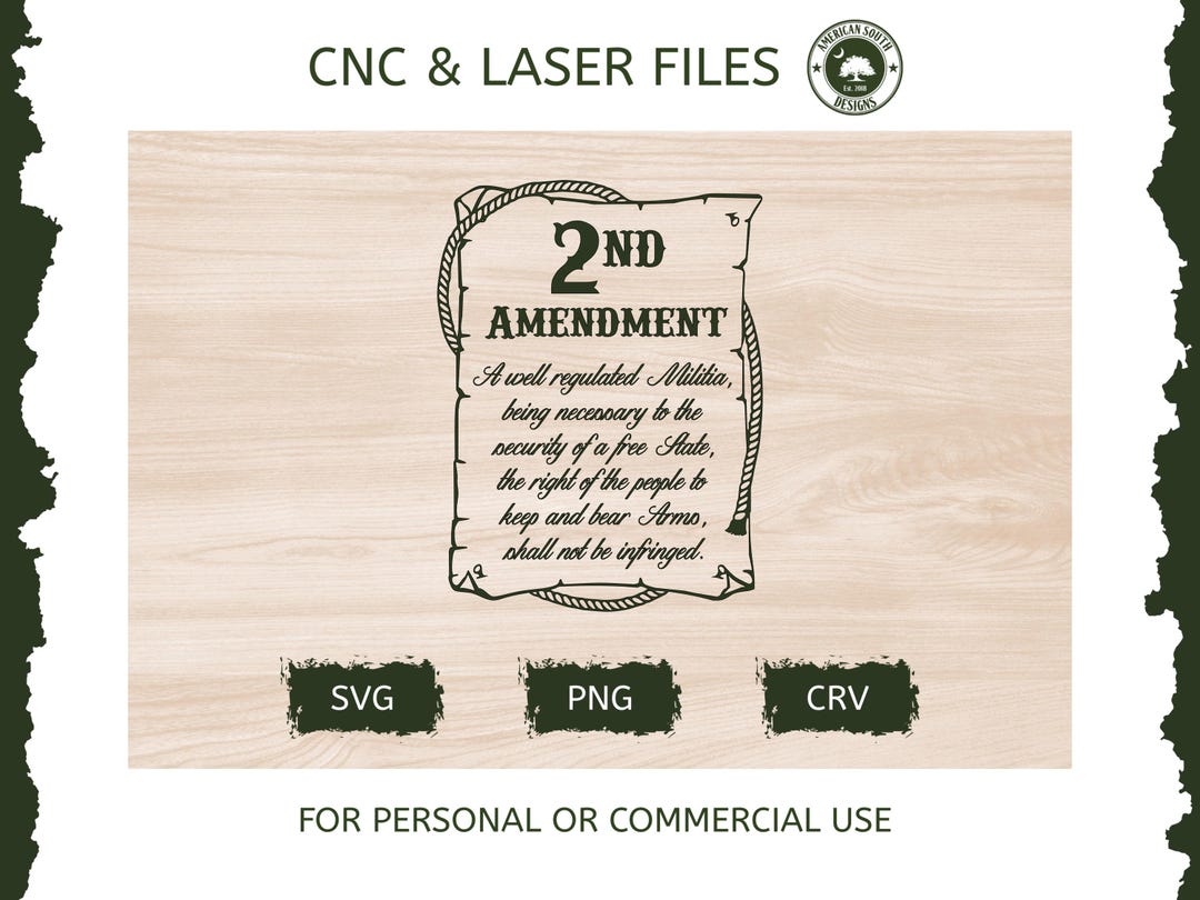 2nd Amendment Scroll - SVG - CNC Laser File (digital Download) - Etsy
