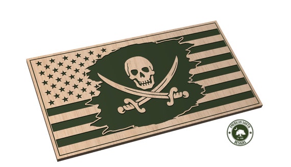 Tattered Flag Design 11 - Jolly Roger - SVG