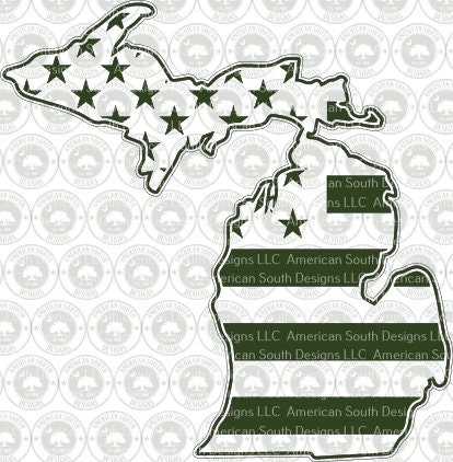 Michigan Shaped American Flag - SVG - CNC Laser File (digital Download ...