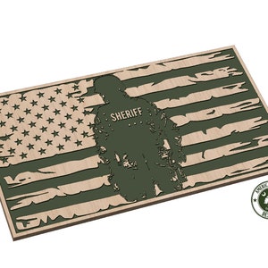 Distressed Flag Overlay Version 2  Sheriff - SVG - Digital Download