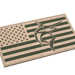 American Flag with Marlin - SVG - Digital Download