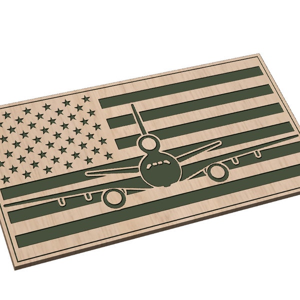 American Flag with KC10 - SVG