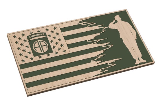 Tattered American Flag  Paratrooper - SVG