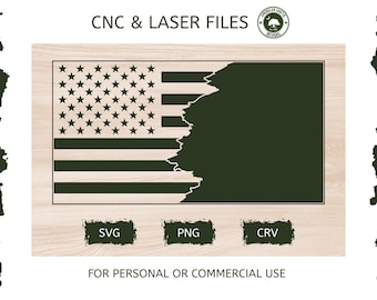 Tattered Flag 3 Blank - SVG - Digital Download