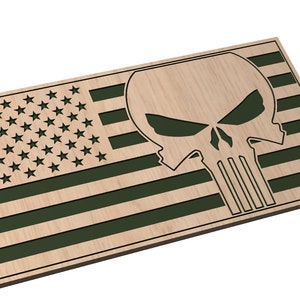 American Flag with Large Punisher Skull - Digital Download