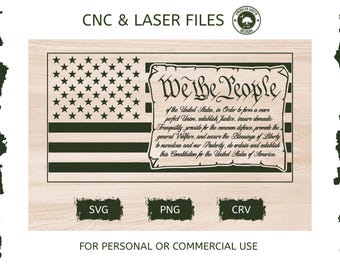 アメリカ国旗と編隊飛行するジェット機の煙 - SVG - CNCレーザー