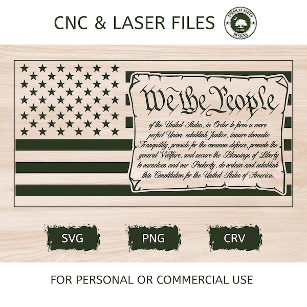 We The People Constitution Flag - SVG -  CNC Laser File (Digital Download)