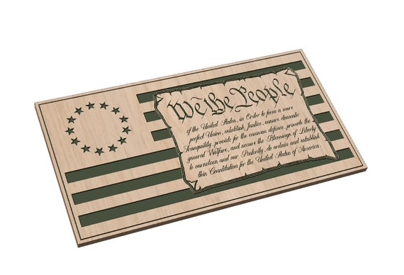 Betsy Ross with We The People  Constitution Flag - SVG