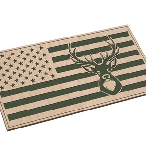 American Flag with Deer Head - SVG - Digital Download