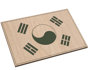 South Korea Flag - SVG -  CNC Laser File (Digital Download)
