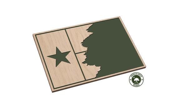 Texas Tattered Flag 3  Blank   Design - SVG