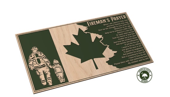 Tattered 3 Canada Flag - Fireman's Prayer - SVG