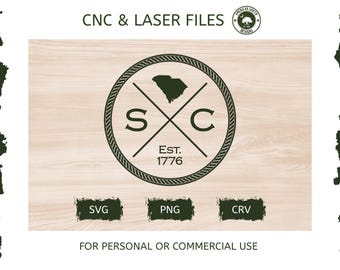 Südcarolina Est. 1776 - SVG - CNC Laser-Datei (Digitaler Download)