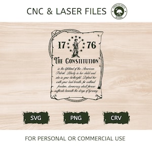 1776 The Constitution Scroll - SVG -  CNC Laser File (Digital Download)