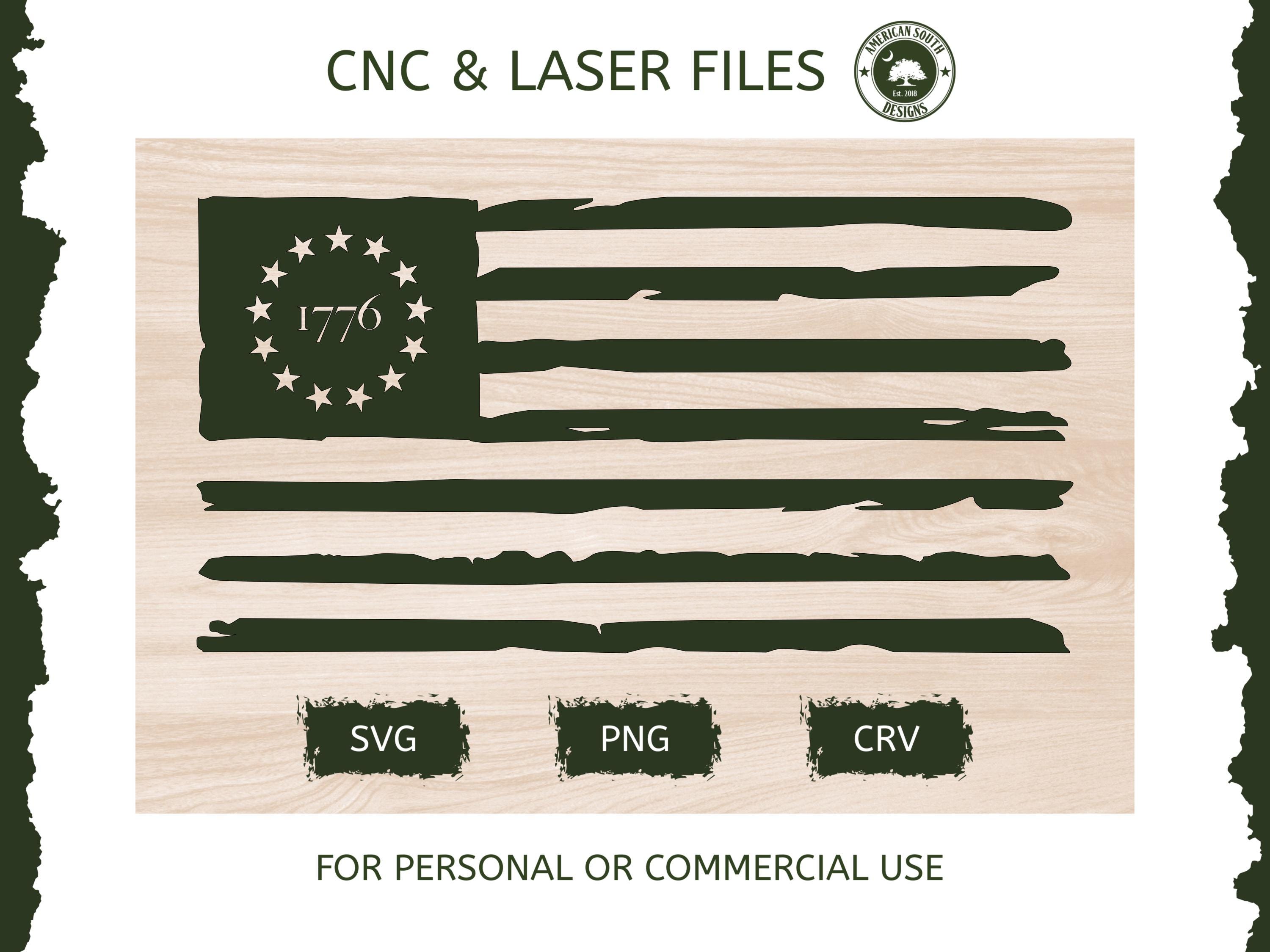 Distressed Betsy Ross Flag - 1776 Version 3 - SVG - CNC Laser File