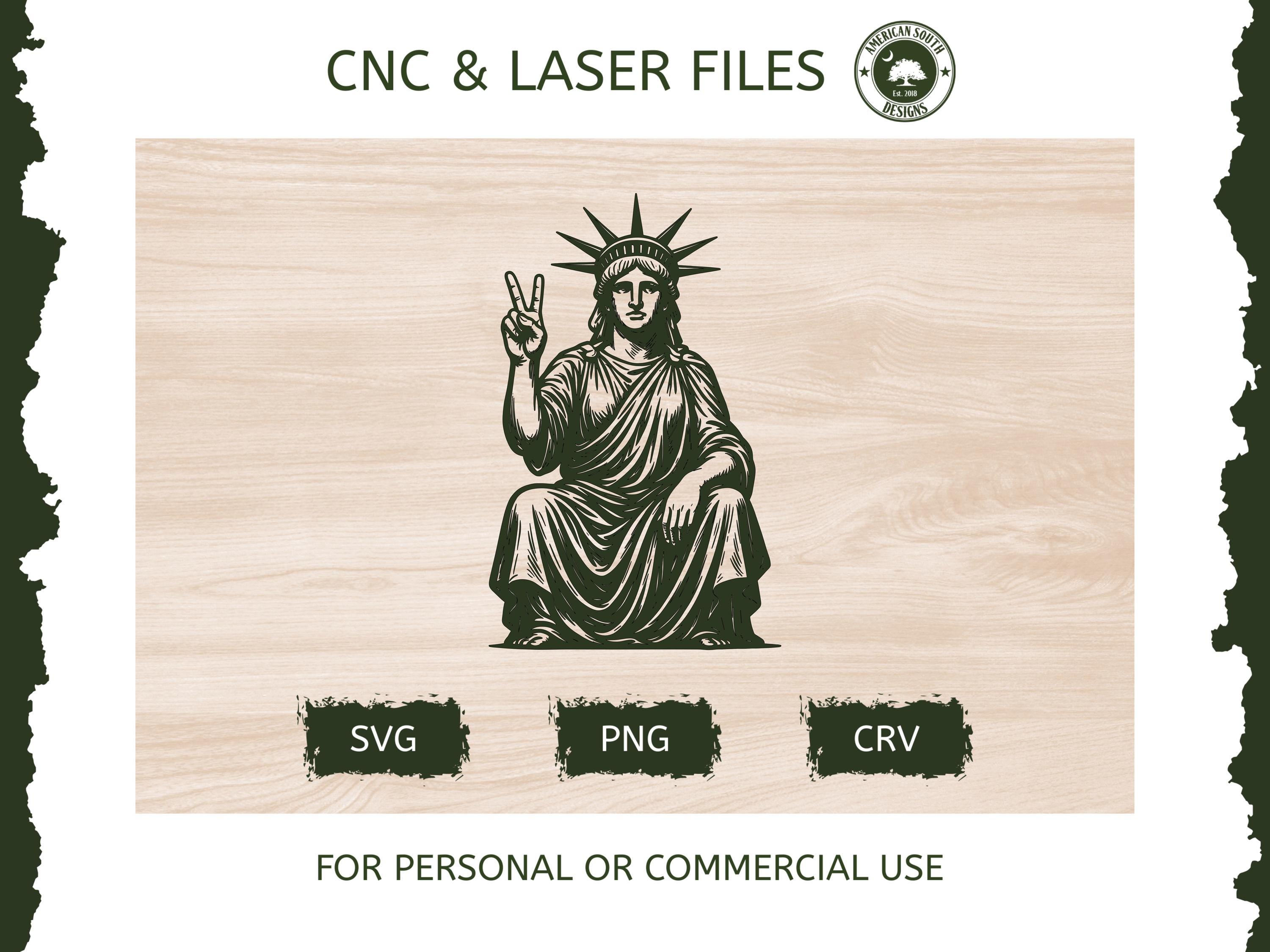 Lady Liberty Giving a Peace Sign - SVG - CNC Laser File (digital