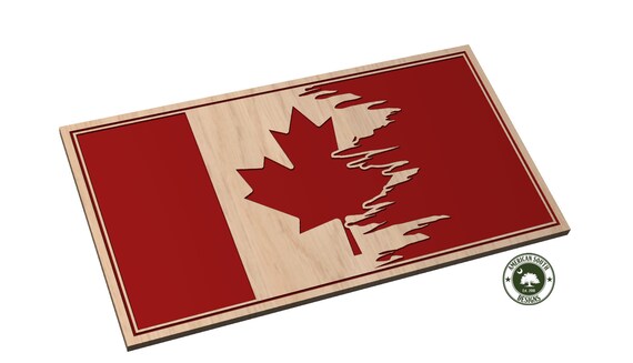 Tattered Flag 1  Canada - SVG