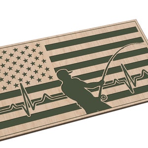 Bandera de pescador con electrocardiograma - SVG - Descarga digital