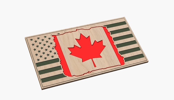 Torn American Canada Flag - SVG