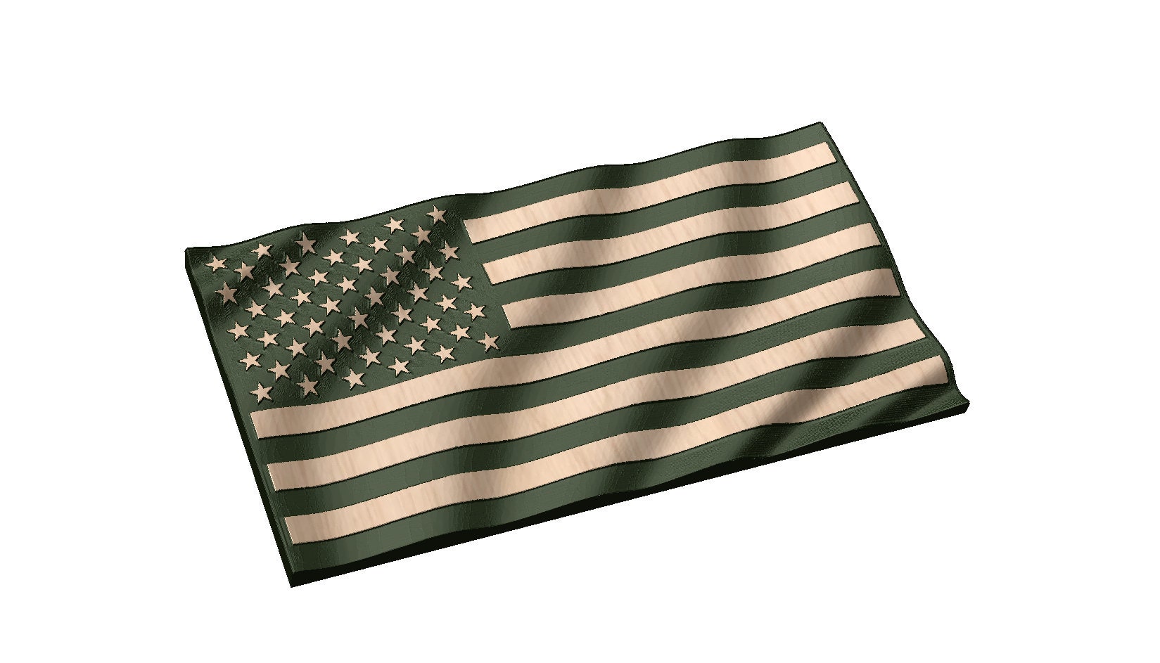 Wavy American Flag 3D Model: CNC Router, Laser Cut (digital Download ...