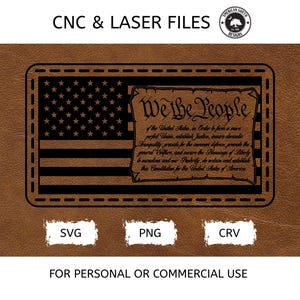 「We The People」アメリカ国旗 - ステッチ - SVG - CNCレーザーファイル（デジタルダウンロード）