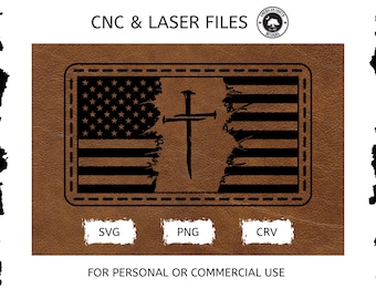 Tattered Flag with Cross - Stitching - SVG - Digital Download