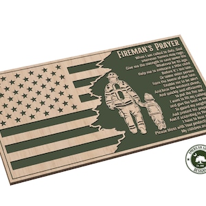 Tattered Flag 3 with Fireman&#39;s Prayer - SVG - Digital Download