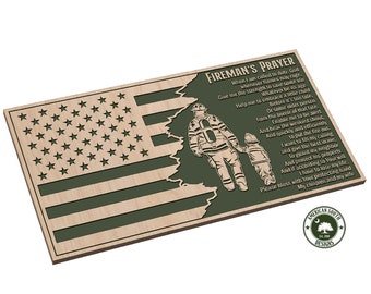 Tattered Flag 3 with Fireman&#39;s Prayer - SVG - Digital Download