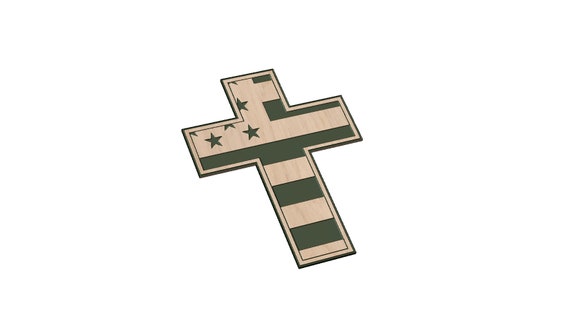 Cross with Flag - SVG