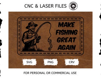 釣りを再び素晴らしいものにしようパッチ – SVG - CNCレーザーファイル（デジタルダウンロード）