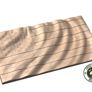 Wavy Flag 3D Model - 11 ***STL, and Grayscale PNG*** - Digital Download