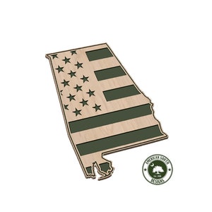 Drapeau américain en forme d'Alabama - SVG - téléchargement numérique