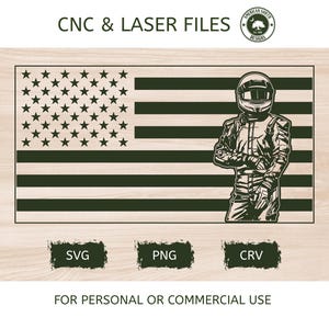 Drapeau américain avec pilote de course - SVG - fichier laser CNC (téléchargement numérique)