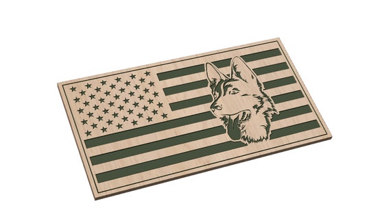 American Flag with German Shepherd - SVG