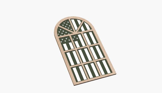 Window Frames 36" x 20" with Flag Background - SVG